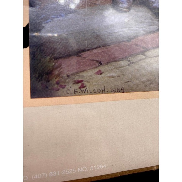 Girl with a Cat Antique Art Print C.E. Wilson English Country Cottagecore 8x10 - Picture 4 of 5